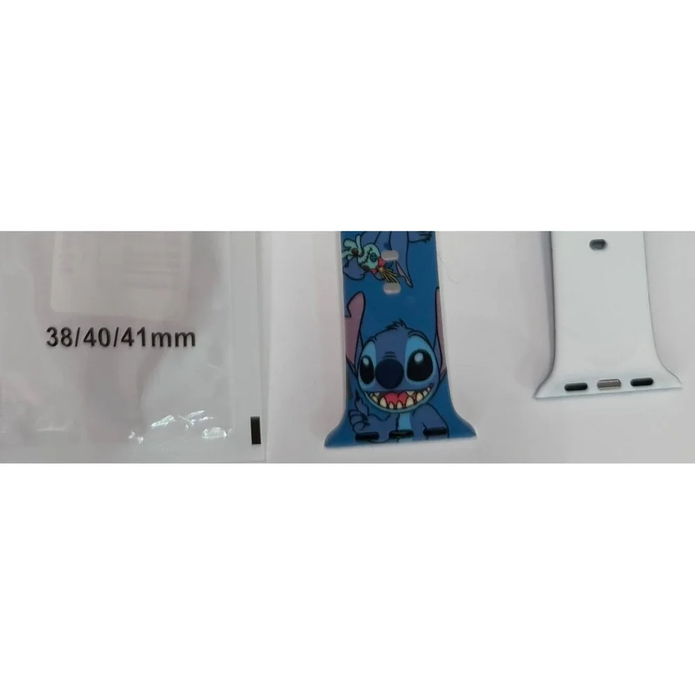 Stitch Inspired Apple Watch Band 38mm 40mm 41mm Blue Silicone Watch Strap New